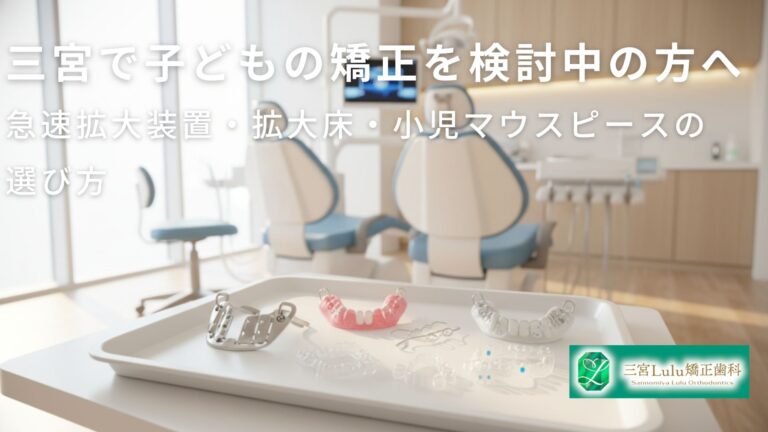 三宮で子どもの矯正を検討中の方へ｜急速拡大装置・拡大床・小児マウスピースの選び方